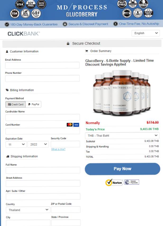 GlucoBerry - Order Page